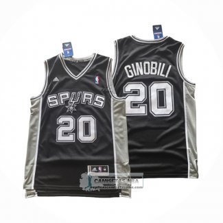 Camiseta San Antonio Spurs Manu Ginobili NO 20 Icon 2025-26 Negro