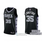 Camiseta San Antonio Spurs Romeo Langford NO 35 Statement 2022-23 Negro