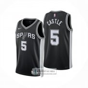 Camiseta San Antonio Spurs Stephon Castle NO 5 Icon 2024-25 Negro