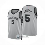 Camiseta San Antonio Spurs Stephon Castle NO 5 Statement 2025-26 Gris