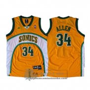 Camiseta Supersonics Allen Amarillo