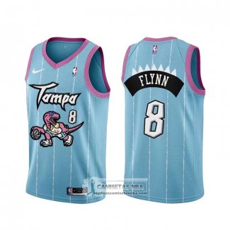 Camiseta Toronto Raptors Malachi Flynn Ciudad 2020-21 Rosa Azul