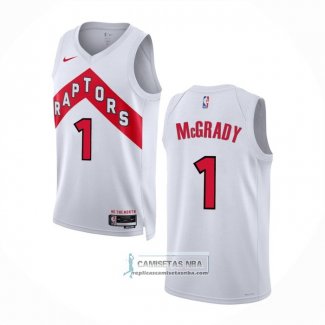 Camiseta Toronto Raptors Tracy Mcgrady NO 1 Association 2022-23 Blanco