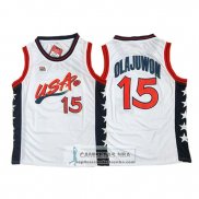 Camiseta USA 1996 Olajuwon Blanco