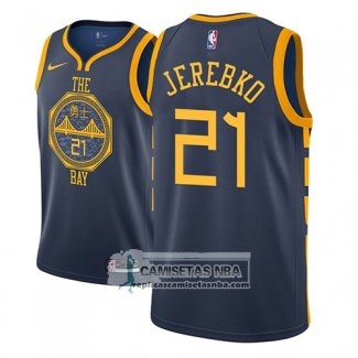 Camiseta Warriors Jonas Jerebko Ciudad 2018-19 Azul