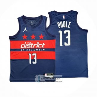 Camiseta Washington Wizards Jordan Poole NO 13 Statement 2024-25 Azul