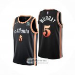 Camiseta Atlanta Hawks Dejounte Murray NO 5 Ciudad 2022-23 Negro