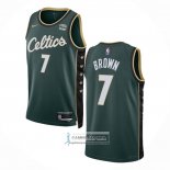 Camiseta Boston Celtics Jaylen Brown NO 7 Ciudad 2022-23 Verde