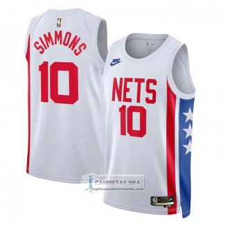 Camiseta Brooklyn Nets Ben Simmons NO 10 Classic 2022-23 Blanco