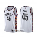 Camiseta Brooklyn Nets Donta Hall Ciudad 2020 Blanco