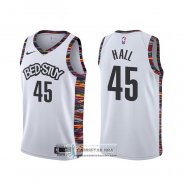 Camiseta Brooklyn Nets Donta Hall Ciudad 2020 Blanco