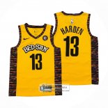 Camiseta Brooklyn Nets James Harden NO 13 Ciudad 2020-21 Amarillo