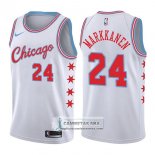 Camiseta Bulls Lauri Markkanen Ciudad 2017-18 Blanco