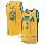 Camiseta Charlotte Hornets Chris Paul NO 3 Mitchell & Ness 2010-11 Amarillo