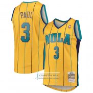 Camiseta Charlotte Hornets Chris Paul NO 3 Mitchell & Ness 2010-11 Amarillo
