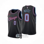 Camiseta Chicago Bulls Coby White NO 0 Ciudad 2025-26 Negro