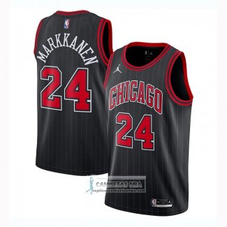 Camiseta Chicago Bulls Lauri Markkanen Statement 2020-21 Negro