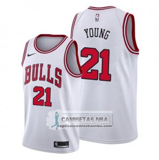 Camiseta Chicago Bulls Thaddeus Young Association Blanco
