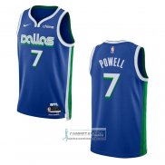 Camiseta Dallas Mavericks Dwight Powell NO 7 Ciudad 2022-23 Azul