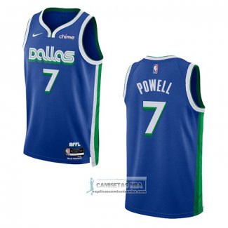 Camiseta Dallas Mavericks Dwight Powell NO 7 Ciudad 2022-23 Azul