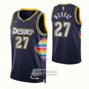 Camiseta Denver Nuggets Jamal Murray NO 27 Ciudad 2021-22 Azul