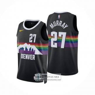 Camiseta Denver Nuggets Jamal Murray NO 27 Ciudad 2025-26 Negro