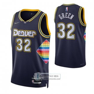 Camiseta Denver Nuggets Jeff Green NO 32 Ciudad 2021-22 Azul