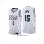 Camiseta Denver Nuggets Nikola Jokic NO 15 Ciudad 2024-25 Blanco