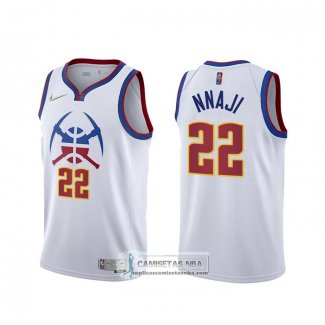 Camiseta Denver Nuggets Zeke Nnaji Earned 2020-21 Blanco