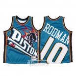 Camiseta Detroit Pistons Dennis Rodman Mitchell & Ness Big Face Azul