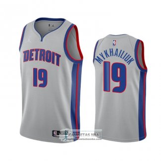 Camiseta Detroit Pistons Sviatoslav Mykhailiuk Statement 2020-21 Gris