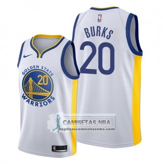 Camiseta Golden State Warriors Alec Burks Association 2019-20 Blanco