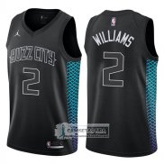 Camiseta Hornets Marvin Williams Ciudad 2017-18 Negro