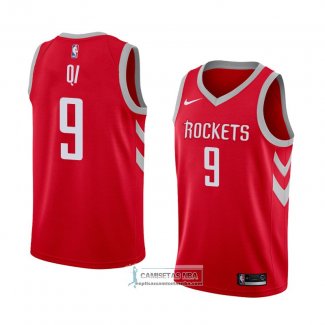 Camiseta Houston Rockets Zhou Qi Icon 2018 Rojo