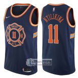 Camiseta Knicks Frank Ntilikina Ciudad 2017-18 Azul