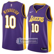 Camiseta Lakers Sviatoslav Mykhailiuk Statement 2018 Violeta