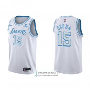Camiseta Los Angeles Lakers Jabari Brown NO 15 Ciudad 2021-22 Blanco