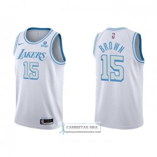 Camiseta Los Angeles Lakers Jabari Brown NO 15 Ciudad 2021-22 Blanco