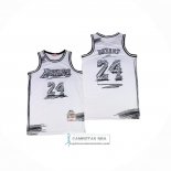 Camiseta Los Angeles Lakers Kobe Bryant NO 24 Mitchell & Ness 2007-08 Blanco