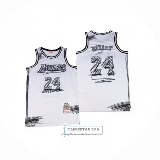 Camiseta Los Angeles Lakers Kobe Bryant NO 24 Mitchell & Ness 2007-08 Blanco