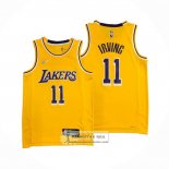 Camiseta Los Angeles Lakers Kyrie Irving NO 11 75th Anniversary 2021-22 Amarillo