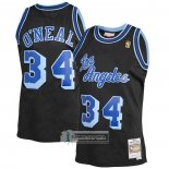 Camiseta Los Angeles Lakers Shaquille O'Neal NO 34 Mitchell & Ness 1996-97 Azul Negro