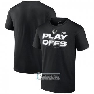 Camiseta Manga Corta Brooklyn Nets 2023 NBA Playoffs Negro