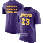 Camiseta Manga Corta Los Angeles Lakers James NO 23 Commemorative Violeta1