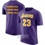 Camiseta Manga Corta Los Angeles Lakers James NO 23 Commemorative Violeta1