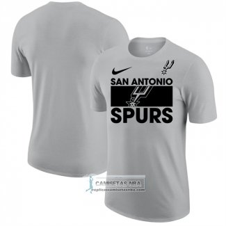 Camiseta Manga Corta San Antonio Spurs Gris