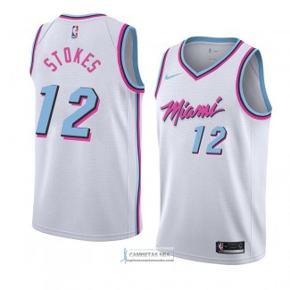 Camiseta Miami Heat Jarnell Stokes Ciudad 2018 Blanco