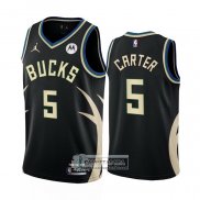 Camiseta Milwaukee Bucks Jevon Carter NO 5 Statement 2022-23 Negro