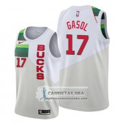 Camiseta Milwaukee Bucks Pau Gasol Earned Crema