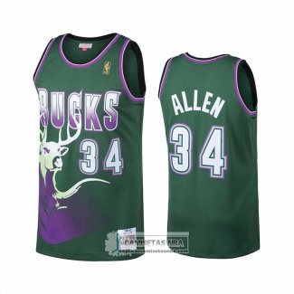 Camiseta Milwaukee Bucks Ray Allen Hardwood Classics Verde